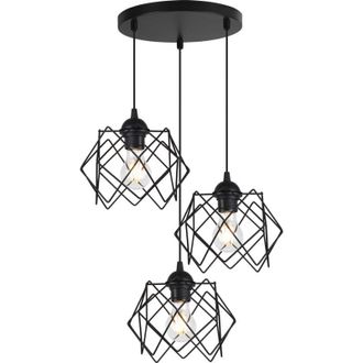 OEM L&aacute;mpara Colgante Stella 3 Pantallas Planas Negras E27