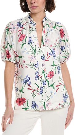 CeCe by Cynthia Steffe Cece Ruffle Neck Raglan Seam Split Neck Blouse