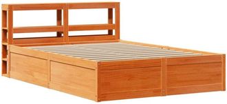 vidaXL Estructura Cama Con Cabecero Madera Pino Marr&oacute;n Cera 120x200 Cm Vidaxl