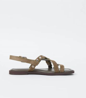 Rag & Bone Womens Harlow Open Toe Sandal In Olive Suede