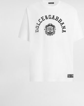 Dolce & Gabbana Jersey T-shirt With Embroidery - Man T-shirts And Polos White 44