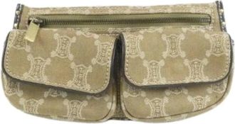 Celine Pre-owned Canvas Leather Waist Bag - Dames - Vintage Heuptassen - Beige - ONE Size - Leer - Vintage
