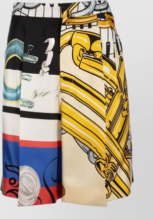 Celine silk printed mid-rise wide-leg bermuda shorts