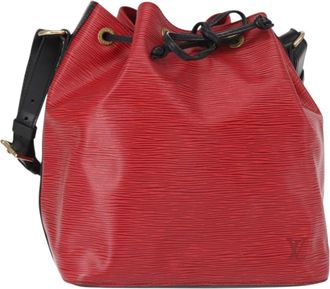Louis Vuitton Bicolor Petit Noe Epi Leather Red Leather Handbag (Pre-Owned)