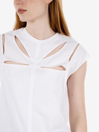 Elisabetta Franchi T-shirt dettaglio cut-out gesso