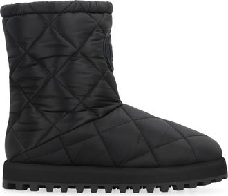 Dolce & Gabbana Mens Quilted Nylon Winter Boots Black Polyamide
