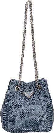 Guess Zalina Pouch Bag - Dames - Schoudertassen - Blauw - ONE Size - Satijn - Tassen