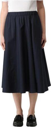 Aspesi Rokken, Dames, Blauw, M, Midi-rok met elastische tailleband
