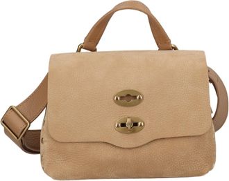 Zanellato Structured Beige Shoulder Bag With Gold-Tone Hardware And Eyelet Details