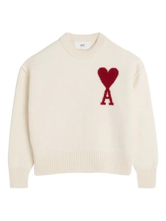 Ami intarsia-knit wool sweater - unisex - Wool - M - White