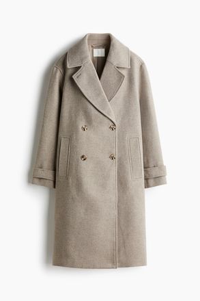 H&M Zweireihiger Mantel - Taupe