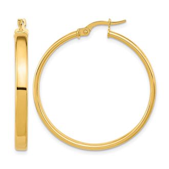 Diamond2Deal 14K Yellow Gold Round Hoop Earrings 35mm