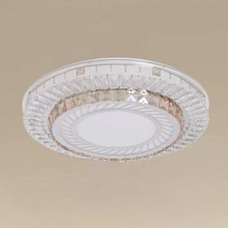 Trade Shop Trade Shop Traesio - Plafoniera Da Soffitto 45w &Oslash;40cm Led Design A Strati Con Cristalli Luce Fredda 66966
