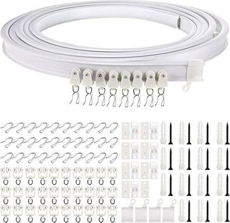 OEM Rail De Rideau Incurv&eacute; - Montage Au Plafond - 5 M - Flexible En Plastique Et Acier - Pour Fen&ecirc;tre Bureau Douche Camping-car