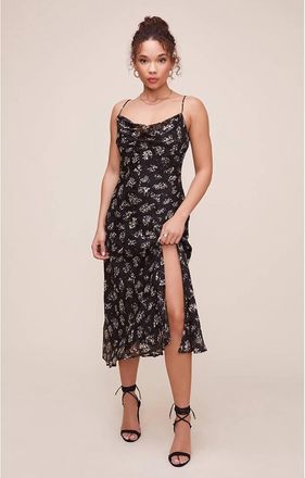 Astr Kimbra Dress In Black/ivory Multi