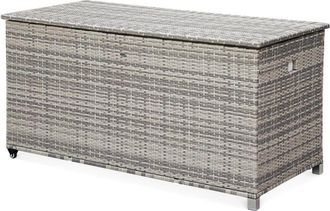 Alice's Garden Caja de jard&iacute;n de resina tejida de 790l, varios tonos de grises