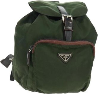 Prada Pre-owned Backpacks, female, Green, Size: ONE SIZE Pre-owned Nylon prada-bags