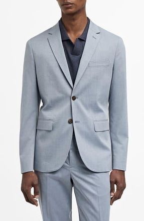 Mango Superslim Fit Light Blue Stretch Sport Coat in Sky Blue at Nordstrom Rack, Size 40