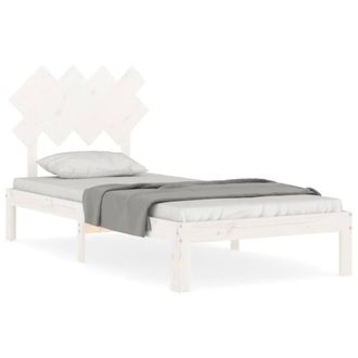 Berkfield Home Bed Frame with Headboard White 90x200 cm Solid Wood