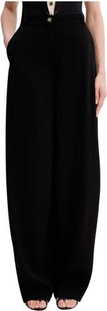 Elisabetta Franchi Wide Broeken - Dames - Broeken - Zwart - M - Polyester - Broeken