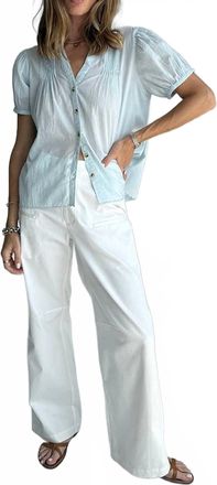 Ciao Lucia Izaro Embroidered Cotton Top In Baby Blue
