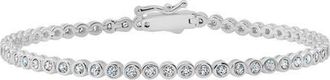 Crislu Round Cubic Zirconia Bracelet in Pure Platinum/Clear Stone at Nordstrom, Size Medium