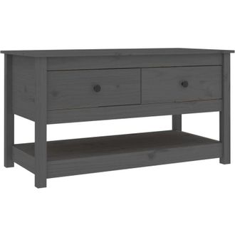 vidaXL Mesa De Centro De Madera Maciza De Pino Gris 102x49x55 Cm Vidaxl