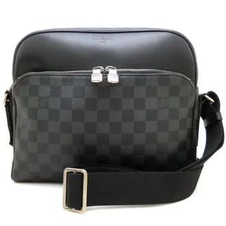 Louis Vuitton Black Damier Canvas Damier Graphite Gray Damier Graphite Shoulder Bag (Pre-Owned)