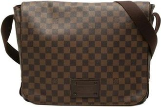 Louis Vuitton Vintage, unisex, Bruin, ONE Size, Leer, Pre-owned Damier Messenger Bag