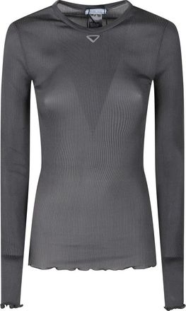 Prada Mujer, Camisetas, Gris, Talla: L