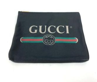 Gucci Pre-owned Clutches, male, Black, Size: ONE SIZE Pre-owned Canvas gucci-bags