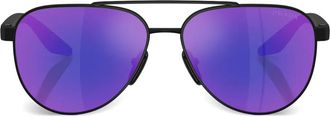 Prada Occhiali da sole con montatura stile pilota - Nero