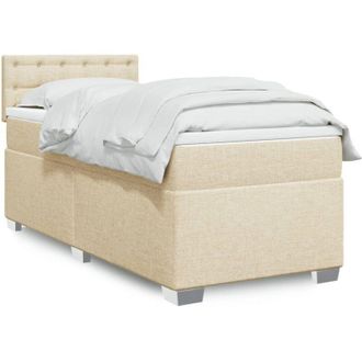 vidaXL Vidaxl - Cama Box Spring Con Colch&oacute;n Tela Color Crema 80x200 Cm
