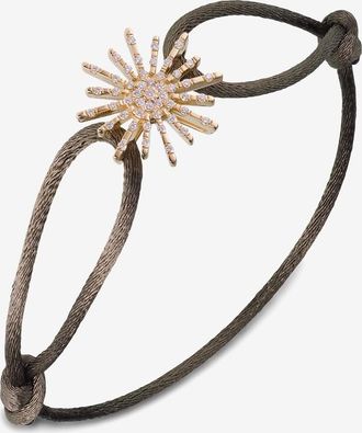 GbyG Kordelarmband mit Gelbgold- und Diamanten-Element Soleil