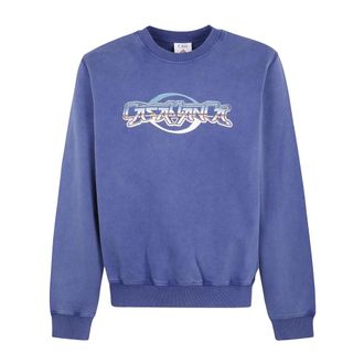 Casablanca Graphic Print Crewneck Sweatshirt - Heren - Sweatshirts - Blauw - L - Hoodies & sweatvesten