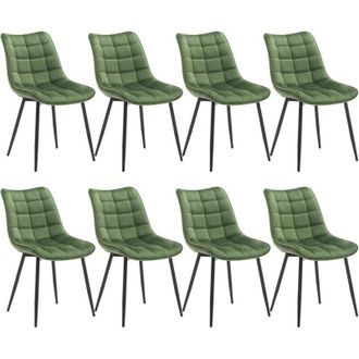 Woltu Set di 8 Sedie da Pranzo in Velluto Verde