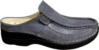 Wolky Mules - Dames - Slip ons - Blauw - 38 EU - Wol - Schoenen