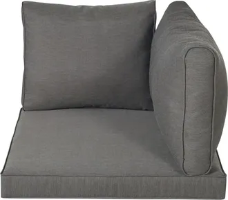Maisons du monde Cojines para m&oacute;dulo esquinero de jard&iacute;n de poli&eacute;ster reciclado gris oscuro