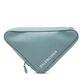 Balenciaga Tweedehands Medium Leren Driehoek Clutch