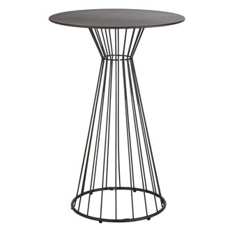 Maisons du monde Mesa redonda alta para jardín profesional de acero negro