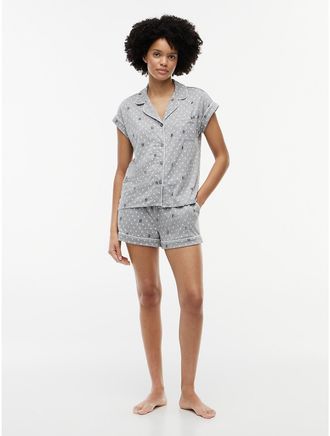 Tommy Hilfiger Womens Shirt & Short Sleep Set - Heather Grey - XL
