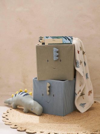 Vertbaudet 2er-Set Kinderzimmer Aufbewahrungsboxen MINISAURUS salbeigr&uuml;n