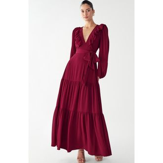 Willa Tylah Maxi Dress in Burgundy at Nordstrom, Size 14