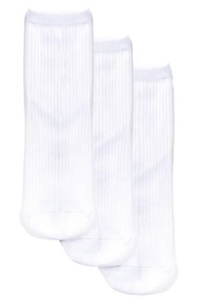 Stems Everyday 3-Pack Cotton Blend Rib Ankle Socks in White at Nordstrom