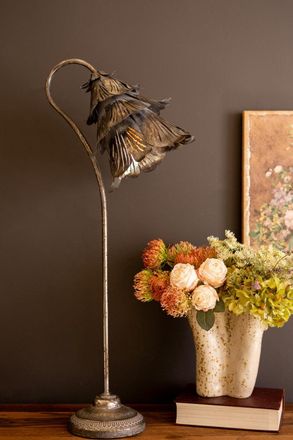 Kalalou Rustic Metal Table Lamp - Flower