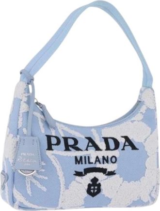 Prada Borsa Vintage Pre-owned in Tela - - Pre-owned - Donna - Blu - ONE SIZE