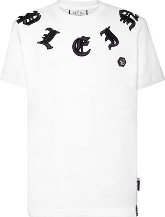 Philipp Plein T-shirt Round Neck SS Gothic - Heren - T-shirts - Wit - 5XL - Katoen - Tops