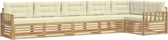 vidaXL Conjunto De Sof&aacute;s De Exterior 6 Uds. Blanco Y Crema Poli&eacute;ster Vidaxl
