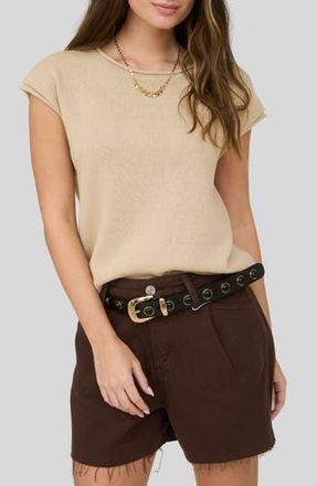 Blu Pepper Cap Sleeve Sweater Top in Light Khaki at Nordstrom Rack, Size Medium
