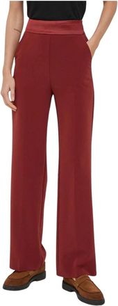 Benetton Wijde broek - Dames - Wijde Broeken - Rood - XS - Polyester - Broeken